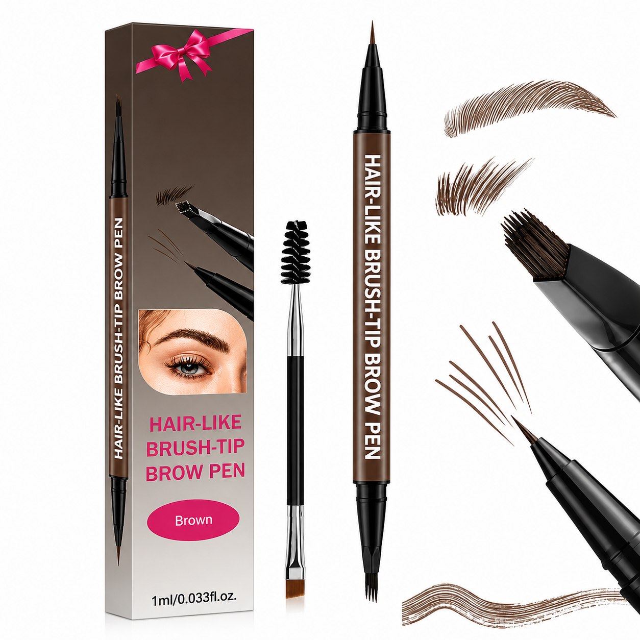 Waterproof Hair-Like Brow Pen – Smudge-Proof, Long-Lasting Natural Eyebrow Pencil