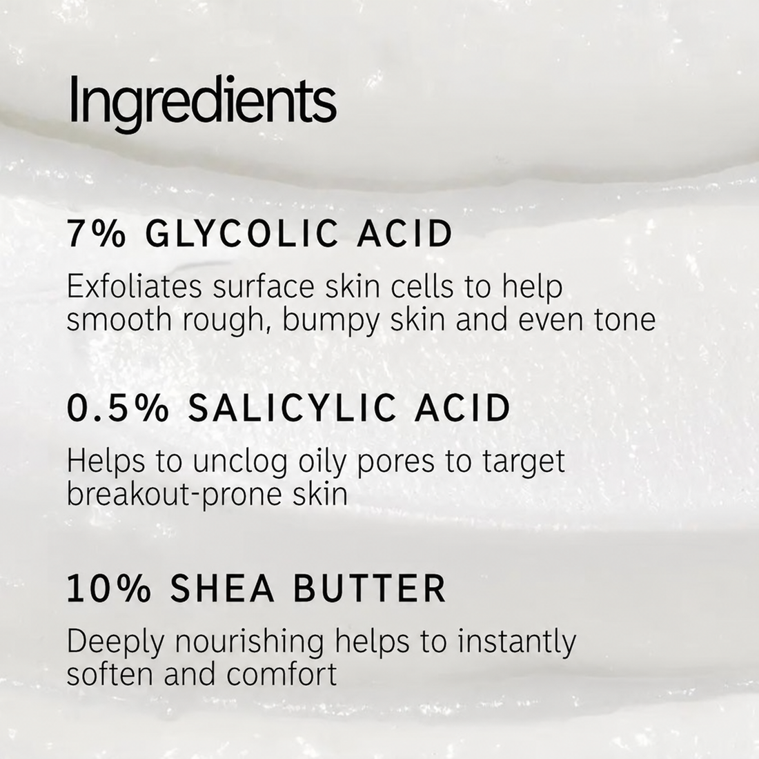 Body exfoliation with glycolic acid stick