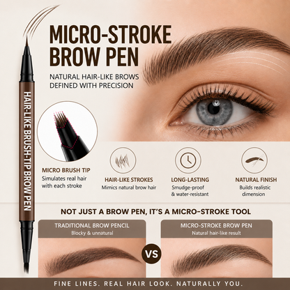 Waterproof Hair-Like Brow Pen – Smudge-Proof, Long-Lasting Natural Eyebrow Pencil