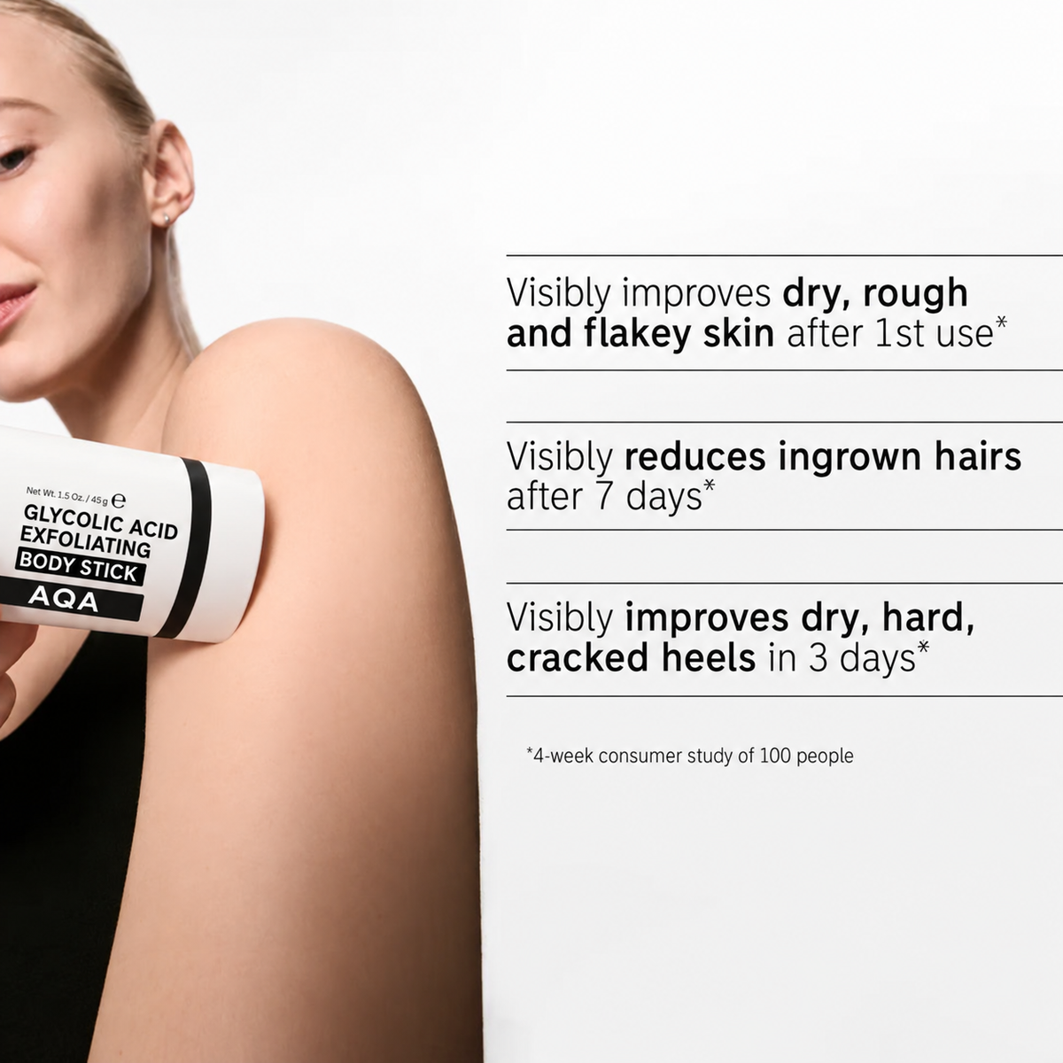 Glycolic Acid Exfoliating Body Stick for KP Bumps, Ingrown Hairs, Body breakouts & Bacne and dark marks