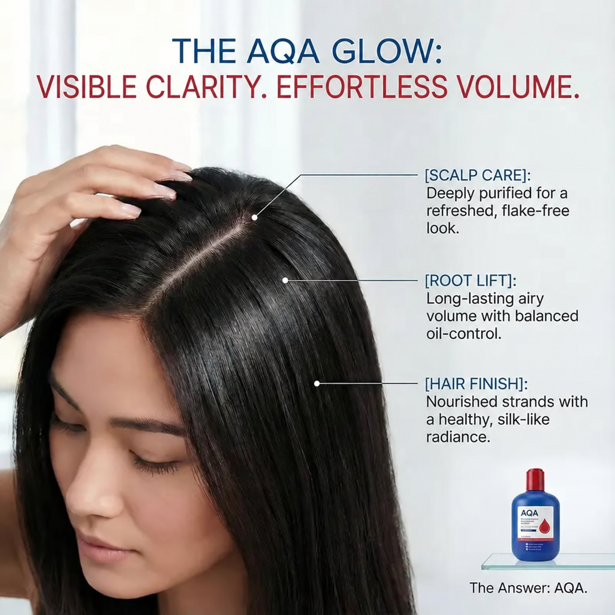 Clean scalp and smooth glossy hair