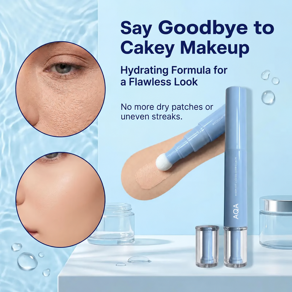 Dual-Effect Color Correcting Multi-Use Concealer & Foundation, 24-Hour Long-Lasting High-Coverage Matte Korean Pressed Powder, Nourishing Cosmetic for Flawless Base Makeup, Covers Acne Marks & Sculpts Nose, Color Correcting Concealer,back to school