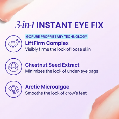 NEW! AQA Instant Lift Eye Gel - For the look of Puffiness & Bags, Wrinkles, Fine Lines and Dark Circles, Anti Aging Skin Care for Men & Women with Collagen Targeting Biotech Under Eye Brightener