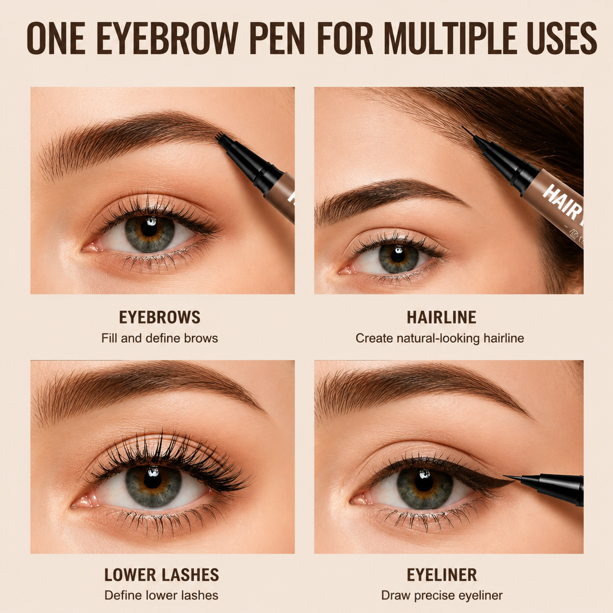 Waterproof Hair-Like Brow Pen – Smudge-Proof, Long-Lasting Natural Eyebrow Pencil